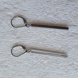 925 sterling silver vertical bar drop earrings